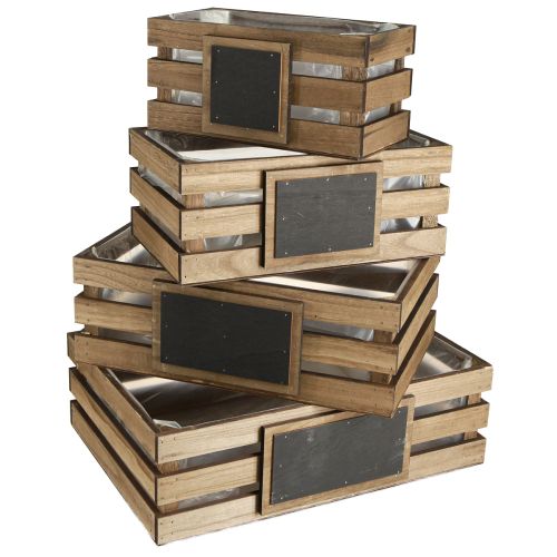 Product Wooden box with blackboard box planter 40/35/30/25cm set of 4