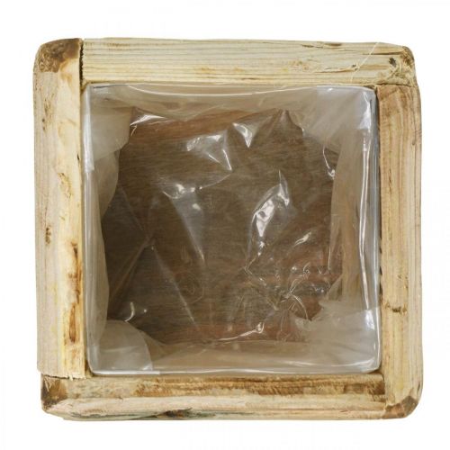 Product Plant pot plant box wooden flower pot natural 12×12×8.5cm