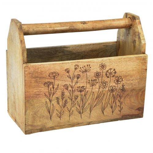 Floristik24 Wooden box with handle tool box wood 30x15x24cm