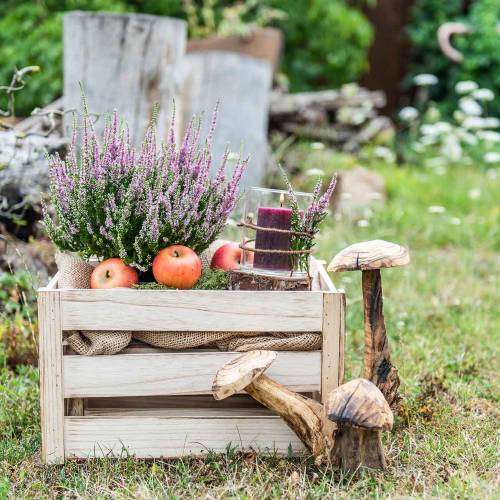 Floristik24 Wooden box natural brown 43.5cm / 37.7cm / 31.8cm set of 3