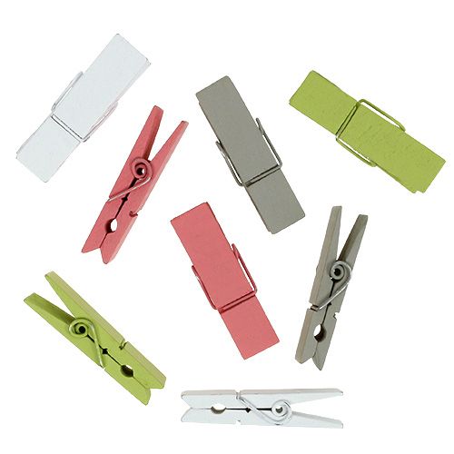 Floristik24 Wooden clips colored 7.2cm 48 pcs