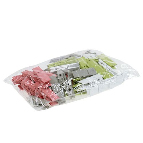 Floristik24 Wooden clips colored 7.2cm 48 pcs