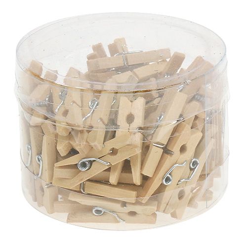 Floristik24 Wooden clips natural 2.5cm 72 pcs