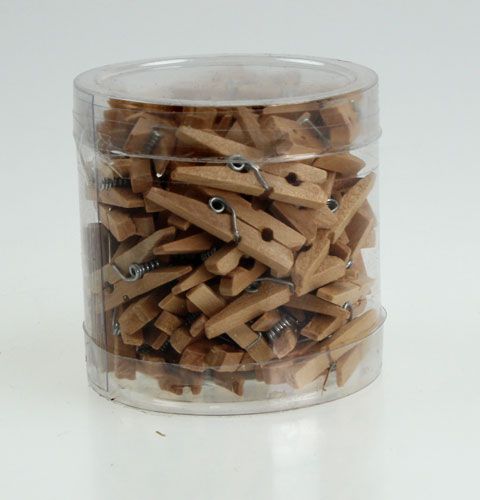 Product Decorative wooden clips 3cm natural 72 pcs