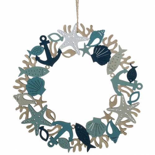 Floristik24 Maritime wooden wreath to hang 21cm