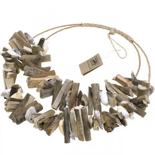 Floristik24 Maritime driftwood decoration for the wall with natural shells Ø38cm