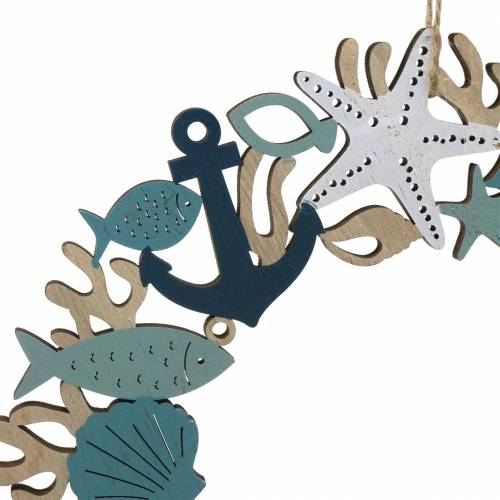 Floristik24 Maritime wooden wreath to hang 21cm