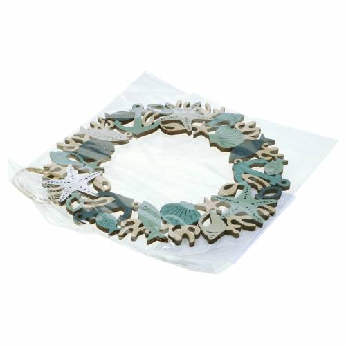 Floristik24 Maritime wooden wreath to hang 21cm