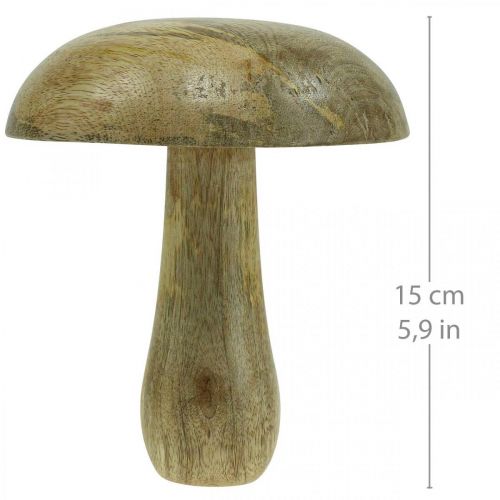Floristik24 Wooden mushroom natural, yellow wooden decoration autumn deco mushrooms 15×13cm