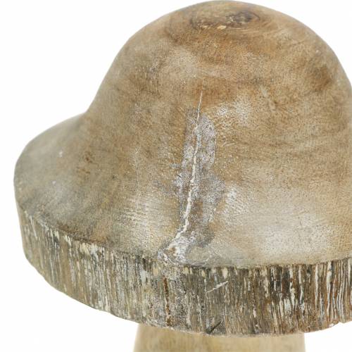 Floristik24 Wooden mushroom natural / white H10cm
