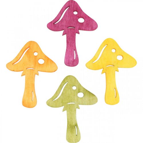 Product Scattered mushrooms, autumn decorations, lucky mushrooms to decorate orange, yellow, green, pink H3.5 / 4cm W4 / 3cm 72pcs