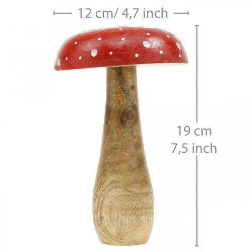 Floristik24 Fly agaric wooden deco mushroom autumn Ø12cm H19cm