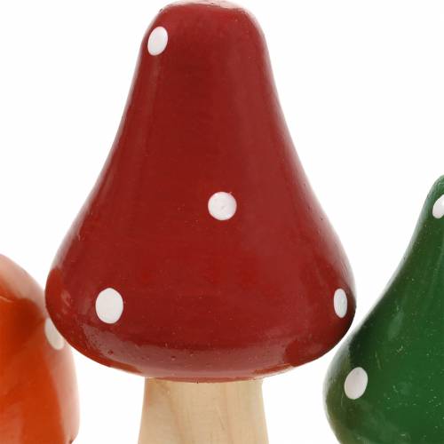 Floristik24 Decorative fly agaric set orange, green, red 10/12 / 14.8cm