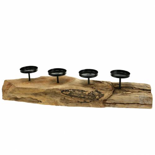 Floristik24 Candlestick for 4 teak candles 70cm