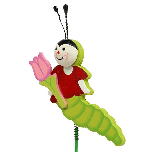 Floristik24 Wooden caterpillar on a stick 8cm ass. 24h