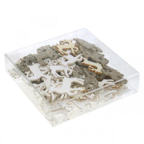 Floristik24 Scatter decoration Christmas deer wooden decoration 4 cm 72 pcs