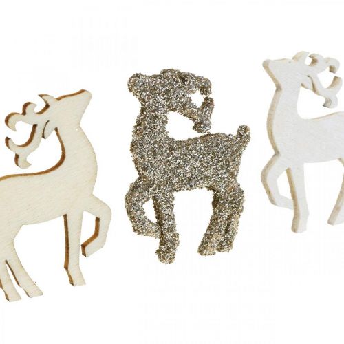 Floristik24 Scatter decoration Christmas deer wooden decoration 4 cm 72 pcs