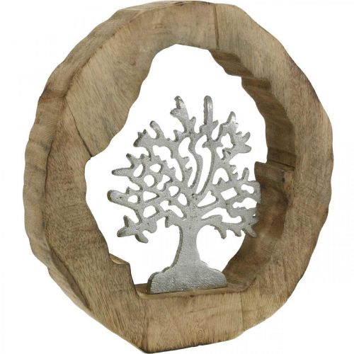 Floristik24 Deco sculpture tree in a wooden ring table decoration to place 22×21×4cm