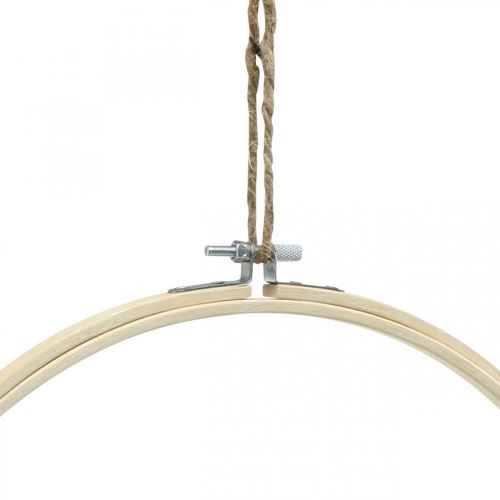 Floristik24 Round embroidery frame, handmade, wooden ring for decorating, DIY, boho decoration Ø30cm