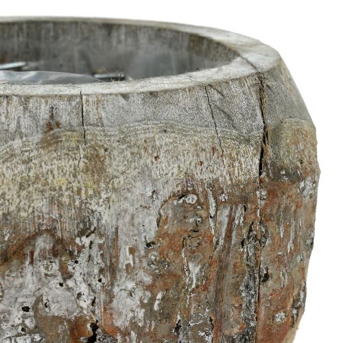 Floristik24 Wooden pot for planting White washed Ø14cm