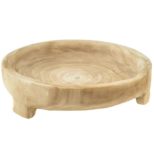 Floristik24 Decorative wooden bowl with feet Wooden bowl Paulownia Ø36cm