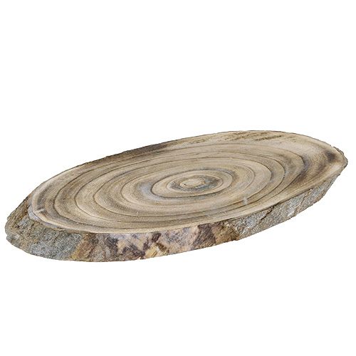 Floristik24 Wood disc oval 30cm - 40cm burnt