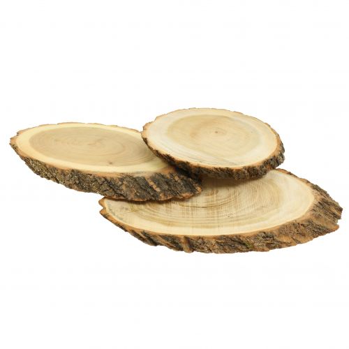 Floristik24 Wooden discs oval natural 20cm - 23cm 3 pcs