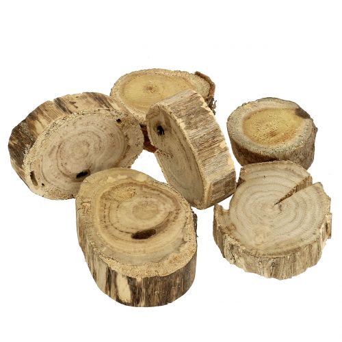 Floristik24 Wooden discs wooden rings natural 500g