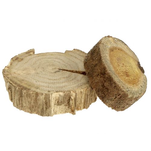 Floristik24 Wooden discs wooden rings natural 500g