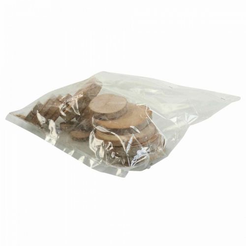 Floristik24 Wooden discs 3.5cm - 9cm natural 300g
