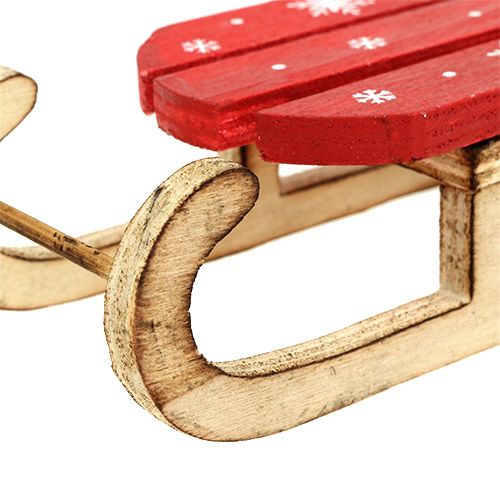 Floristik24 Wooden sledge red 13cm x 6cm 3pcs