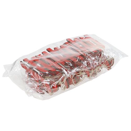 Floristik24 Wooden sledge for hanging red 15cm 6pcs
