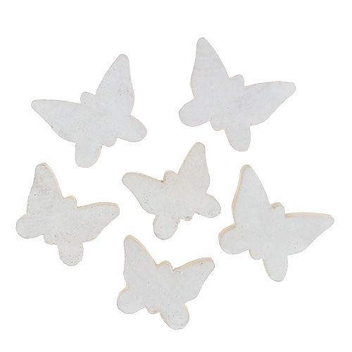 Floristik24 Wooden butterfly white 2.8 cm - 3.3cm 28pcs