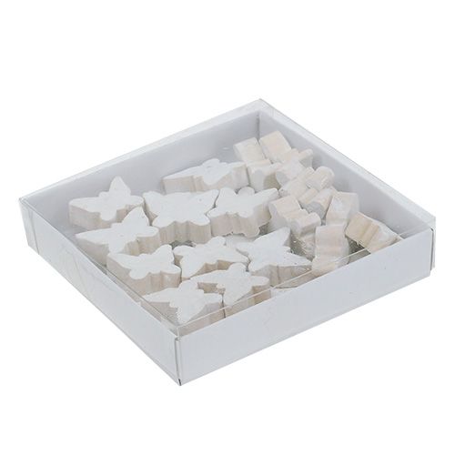 Product Wooden butterfly white 2.8 cm - 3.3 cm 28 pieces