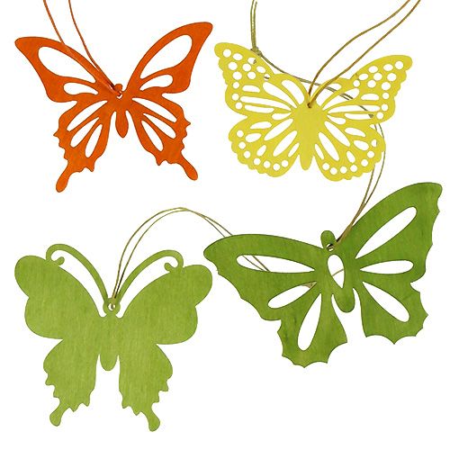 Floristik24 Wooden butterflies to hang 8cm - 10cm 24pcs