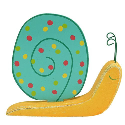 Floristik24 Wooden snail 10.5 x 9cm colored 6pcs
