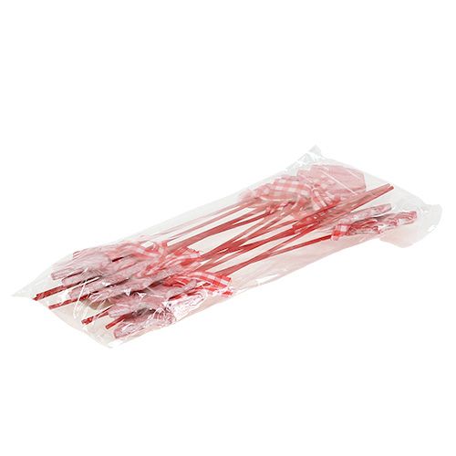 Floristik24 Wooden sticks star, fir red 12pcs