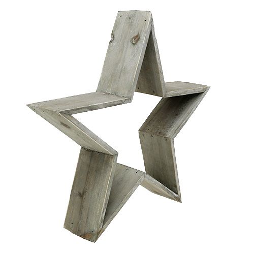 Floristik24 Wooden Star Set of 4 Standing Grey 29cm - 61cm