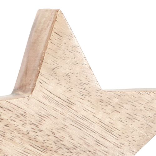 Floristik24 Wooden star natural star mango wood table decoration Ø10cm 3 pcs