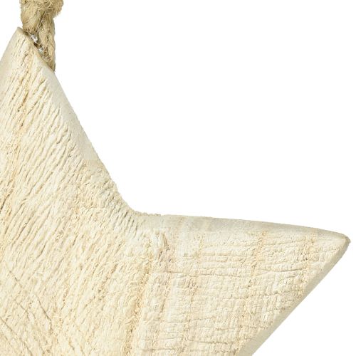Product Wooden star, natural Christmas ornament, Ø13.5cm, FSC wood