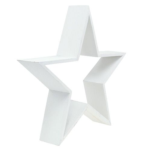 Floristik24 Wooden star set white 4pcs