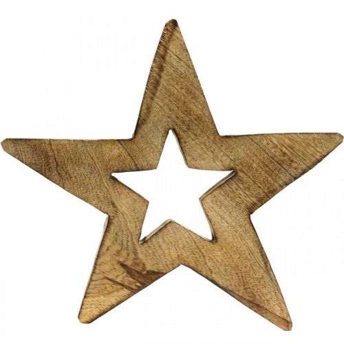 Floristik24 Wooden star flamed Standing wooden decoration Christmas 28cm