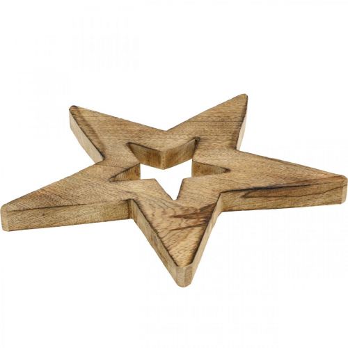 Product Wooden star flamed Standing wooden decoration Christmas 28cm