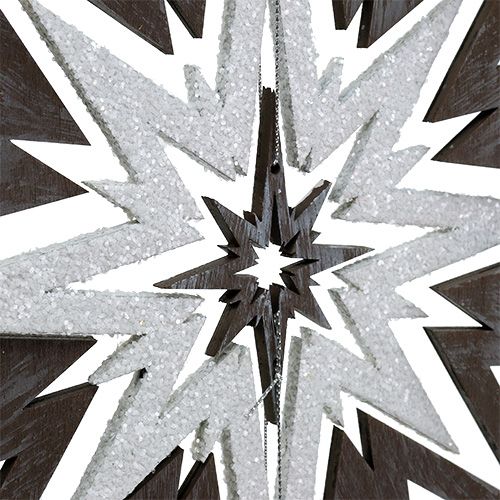 Floristik24 Wooden star to hang gray, white 48cm x 40cm