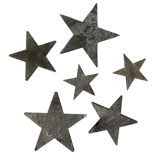 Wooden star for scattering gray 2.7-5cm 72pcs