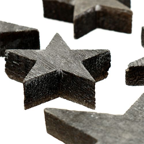Floristik24 Wooden star for scattering grey 2.7-5cm 72 pcs