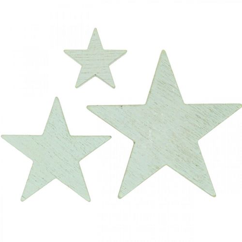 Wooden stars deco sprinkles Christmas Mint 3/5/7cm 29p