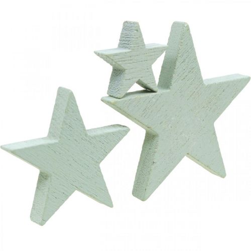 Wooden stars deco sprinkles Christmas Mint 3/5/7cm 29p