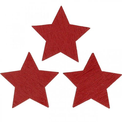 Wooden stars red sprinkles Christmas stars 3cm 72pcs