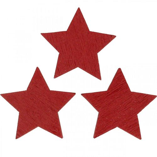 Floristik24 Wooden Stars Red Scatter Decoration Christmas Stars 3cm 72 pcs